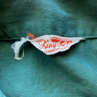 VINTAGE 1960s KING KOLE WORK WEAR SANFORIZED SHORT SLEEVE BUTTON UP SHIRT vtg 3