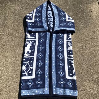 Biederlack Stadium Blanket Orion Snap Zip Sleeping Bag Cuddle Wrap Usa Blue Vtg