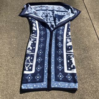 Biederlack Stadium Blanket Orion Snap Zip Sleeping Bag Cuddle Wrap USA Blue Vtg 3