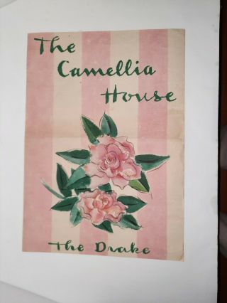 Vintage Restaurant Menu The Camellia House Drake Hotel Chicago