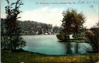Vtg 1907 Mt Mount Washington Cemetery,  Kansas City Missouri Mo Postcard