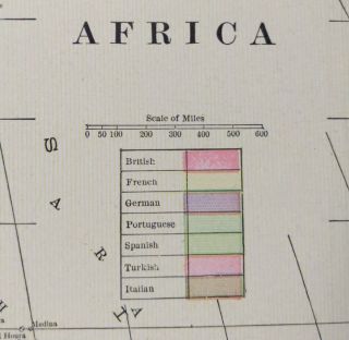 Vintage 1900 Africa Map 14 " X22 " Old Antique Cape Town Pretoria