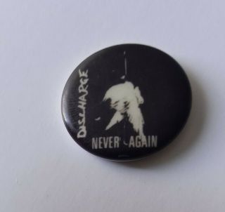 Vintage Pin Badge Punk Wave Discharge Never Again