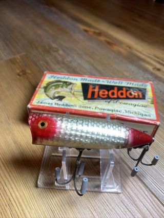 Vintage Fishing Lure Heddon Chugger Spook Rare Color W/box Tough Old Bait