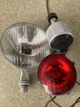 Vintage Schwinn Union Light Generator Set - Headlight Tailight W Germany