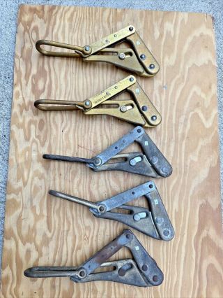 Vintage Klein Tool 1613 - 30 Wire Rope & Cable Puller Grip Tools 1500