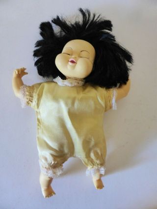 Vintage Asian Sleeping Baby Doll,  Kitsch,  1980s Thumb Sucking Doll,  Collectable