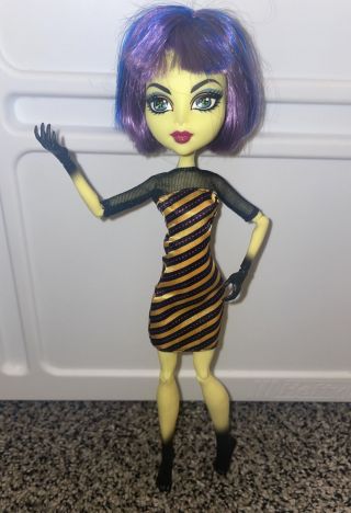 Cam Create A Monster High Green Body Witch Doll & In Purple Wig & Outfit