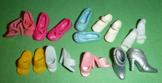 Vintage Barbie Doll Shoes 9 Pairs High Heel Silver Ankle Boots