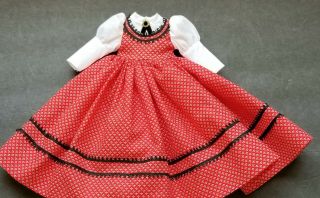Madame Alexander Dress For 12 " Little Women Jo Red Print Tagged