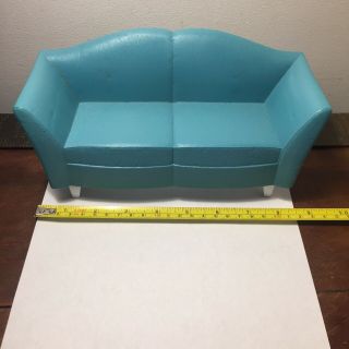 2007 Barbie " My House " Glam Teal Blue Doll Size Couch