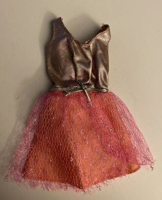 Vintage Mattel Barbie “growing Pretty Hair” Pink Dress Marked Francie Tag 1965