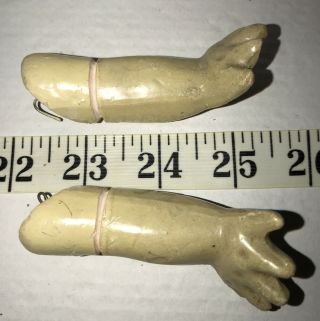 Antique Vintage Pair Chalk Kewpie Doll Arms Doll Parts Or Altered Art.  26