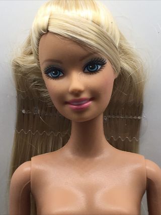 Nude Mattel Barbie Doll Spring Scene Blonde Belly Button Body Blue Eyes