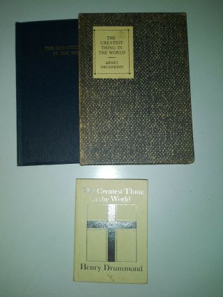 The Greatest Thing In The World Henry Drummond Hardcover Book W Slipcase 2 Items