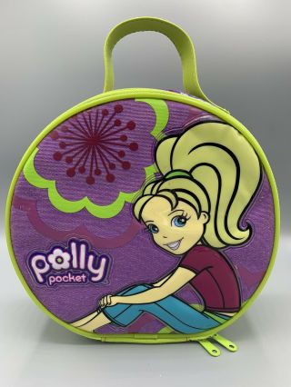 Polly Pocket 2005 Travel Storage Case Bag Purse Mattel Tara Purple Lime Green