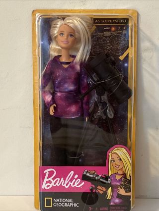 Barbie National Geographic Astrophysicist Doll & Telescope With Star Map Space