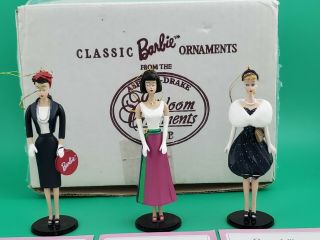 Classic Barbie Ornaments From Ashton Drake Heirloom Oranament Club Set Of 3