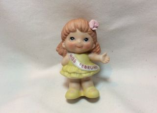 3” Russ Berrie & Co.  “miss February” Porcelain Doll Of The Month
