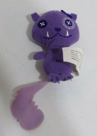 Rare Monster High Friends Pet Rhuen Plush Toy Purple Cat Pet 4” 2010