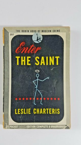 Enter The Saint By Leslie Charteris 1944 Pocket Books 1st Printing Paperback