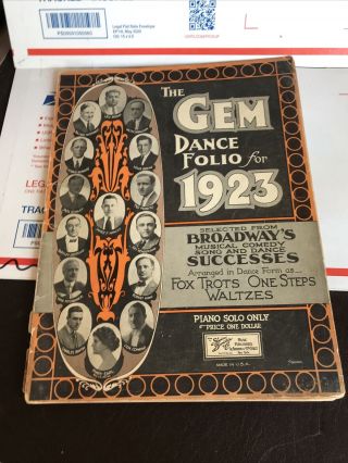 The Gem Dance Folio For 1923 Broadway’s Musical Comedy Song & Dance Book