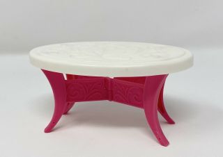 Barbie Dream House Oval Coffee Living Room Table Pink & White