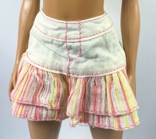 2004 Fashion Fever Teresa Barbie Doll Clothes Pastel Yellow Stripe Skirt H0896