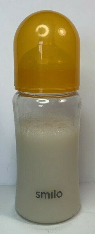 8 Oz Smilo Reborn Baby Bottle With Fake Formula Milk - Orange