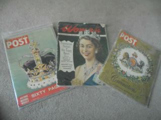3 Vintage Magazines Woman Coronation Number May 1953 & Picture Post 1952 / 1953