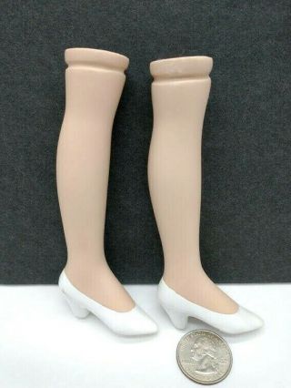 Porcelain Doll Legs With White Heels Right & Left Matching Parts About 4.  5 " Long