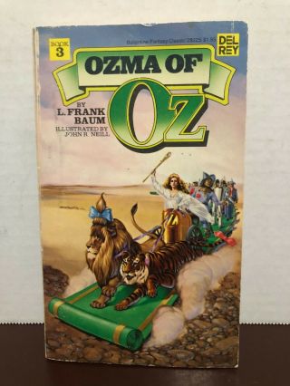 Ozma Of Oz (oz 3) By L.  Frank Baum Del Rey Paperback 1983 Wizard Of Oz