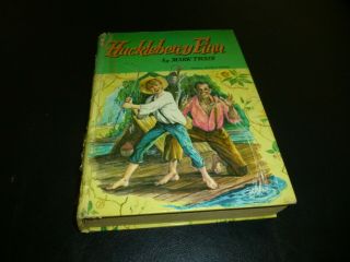 Huckleberry Finn Hardcover Book By Mark Twain Vintage 1955 Children