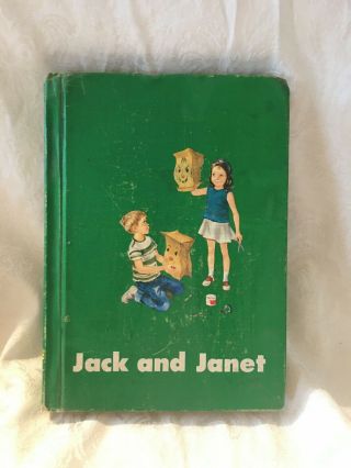 Vintage 1960s Jack And Janet Children School Reading Book Reader Stories Hb Pics
