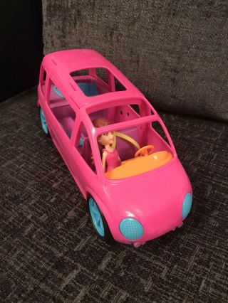 Mattel Polly Pocket Rare Set Pet Spa Vehicle Pink Van Car