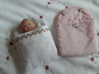2 Sleeping Bags For A 5 Inch Berenguer / Ooak Sculpt Or Similar Size Doll