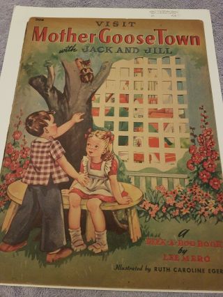 Vintage 1942 Visit Mother Goose Town With Jack And Jill Peek A Boo Book By Ruth