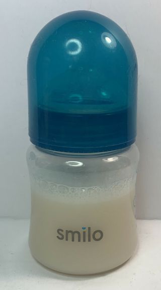 4 Oz Smilo Reborn Baby Bottle With Fake Formula Milk - Blue
