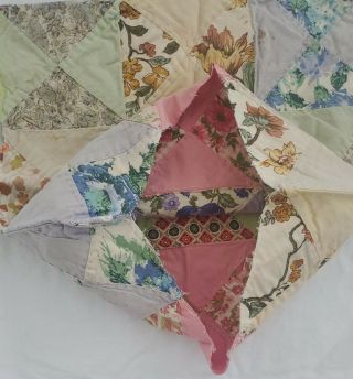 ANTIQUE PATCH QUILT for Doll Bed CRADLE buggy Coverlet blanket Pillow Cover 3