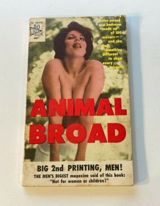 Animal Broad Vintage Pulp Fiction Paperback Novel Book 2nd Printing March 1962