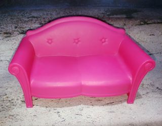 2009 Mattel Barbie Glam Vacation Beach Dollhouse Replacement Hot Pink Sofa