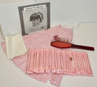 American Girl Hair Care Kit Plastic Covering For Doll Curlers Brush More