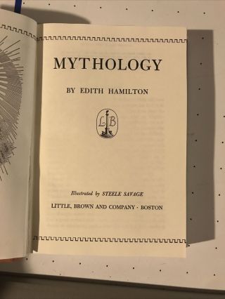 MYTHOLOGY by EDITH HAMILTON 1942 HARDCOVER w DUST JACKET 2