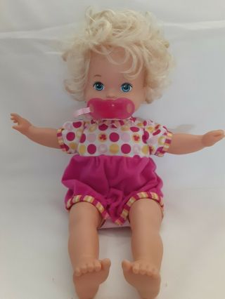 Mattel Little Mommy Laugh & Love Baby Doll Pacifier Head Arms Move Burps Giggles 2