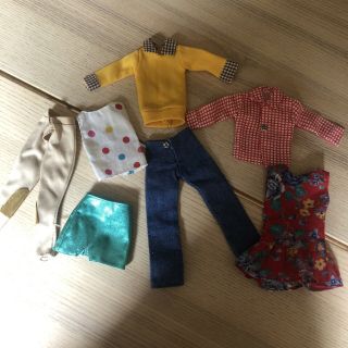 Bundle Of 7 Vintage Sindy Doll Clothing Dress Trousers Skirt Top