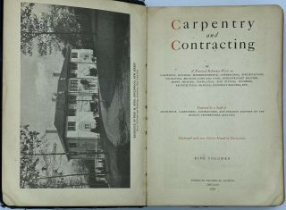 1920 CARPENTRY & CONTRACTING 1500,  Illustrations Technical Drawings Antique Book 2