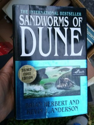 Signed 2007 Le Brian Herbert Kevin Anderson " Sandworms Of Dune " Hc/dj 1st/1st