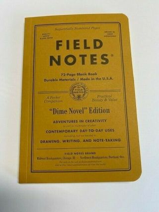 Field Notes " Dime Novel " Single Book Rare Fnc - 36