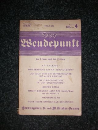 Der Wendepunkt Im Leben Und Leiden - Broschüre Von Bircher - Benner 1936