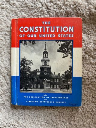 Vtg Small Book The Constitution Of Our United States Rand Mcnally 1936 Hardcover